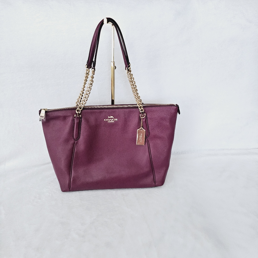 Coach Ava Dark Berry Chain Tote